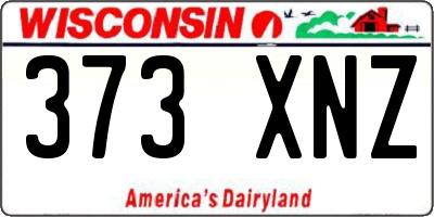 WI license plate 373XNZ