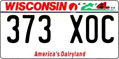 WI license plate 373XOC