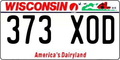 WI license plate 373XOD