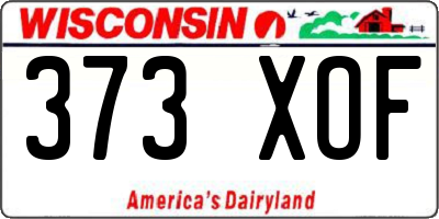 WI license plate 373XOF