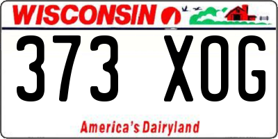 WI license plate 373XOG