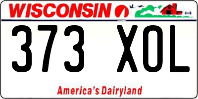 WI license plate 373XOL