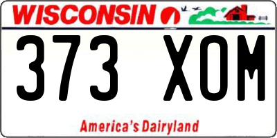 WI license plate 373XOM