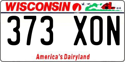 WI license plate 373XON