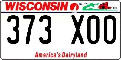 WI license plate 373XOO