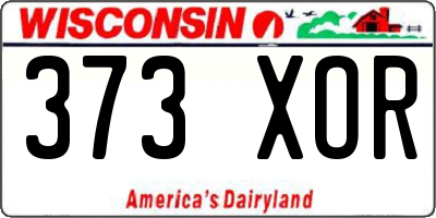 WI license plate 373XOR