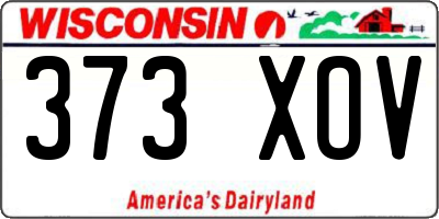 WI license plate 373XOV