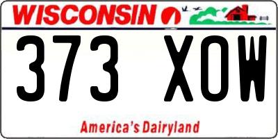 WI license plate 373XOW