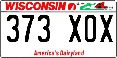 WI license plate 373XOX