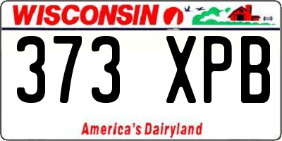 WI license plate 373XPB
