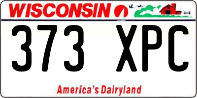 WI license plate 373XPC