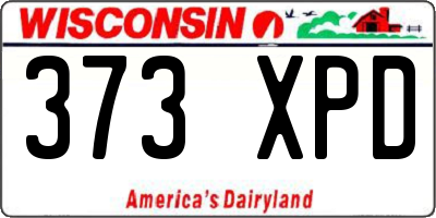 WI license plate 373XPD