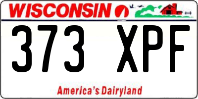 WI license plate 373XPF