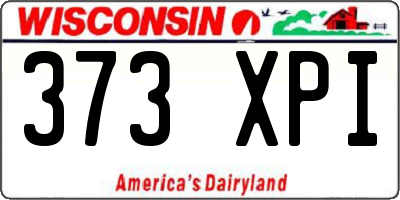 WI license plate 373XPI