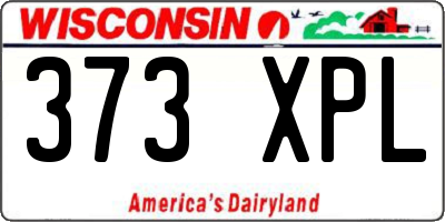 WI license plate 373XPL