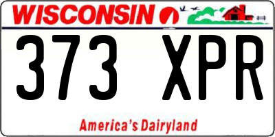 WI license plate 373XPR