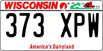 WI license plate 373XPW