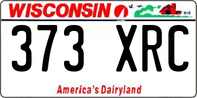 WI license plate 373XRC