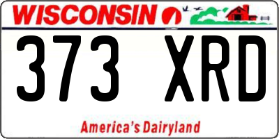 WI license plate 373XRD