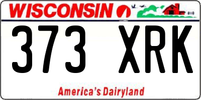 WI license plate 373XRK
