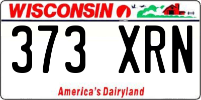 WI license plate 373XRN