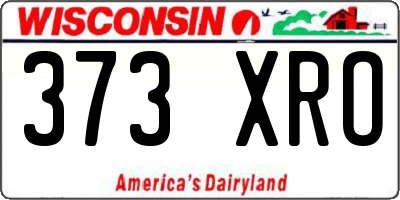 WI license plate 373XRO