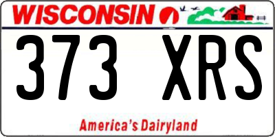 WI license plate 373XRS