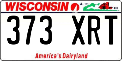 WI license plate 373XRT