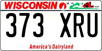 WI license plate 373XRU