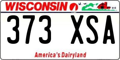 WI license plate 373XSA