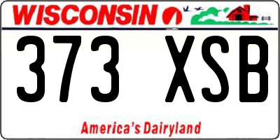 WI license plate 373XSB