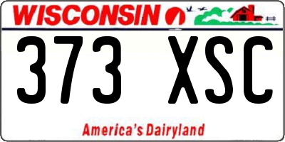 WI license plate 373XSC