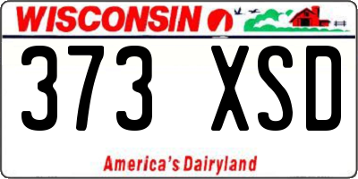 WI license plate 373XSD