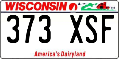 WI license plate 373XSF