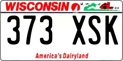 WI license plate 373XSK
