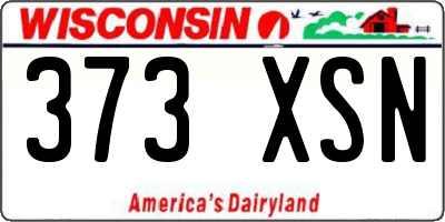 WI license plate 373XSN