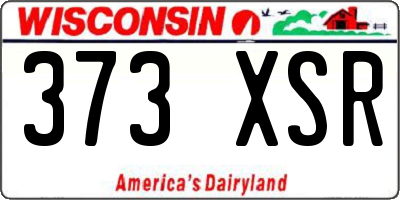 WI license plate 373XSR
