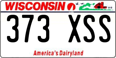 WI license plate 373XSS