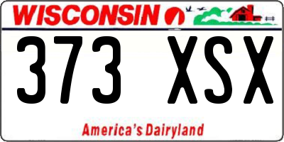 WI license plate 373XSX