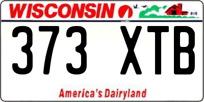 WI license plate 373XTB