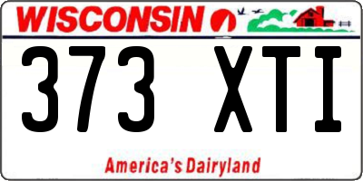 WI license plate 373XTI