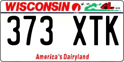 WI license plate 373XTK