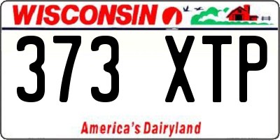 WI license plate 373XTP
