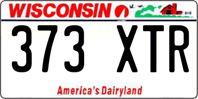 WI license plate 373XTR
