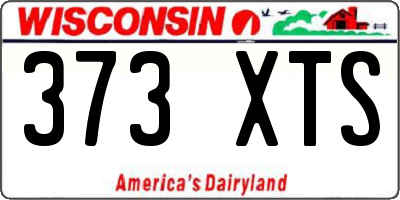 WI license plate 373XTS