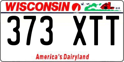 WI license plate 373XTT