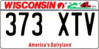 WI license plate 373XTV