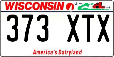 WI license plate 373XTX