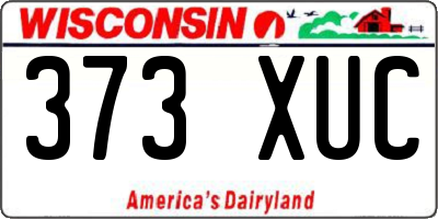 WI license plate 373XUC