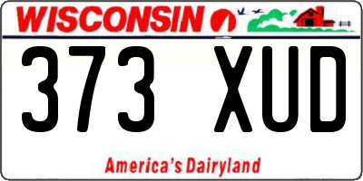 WI license plate 373XUD